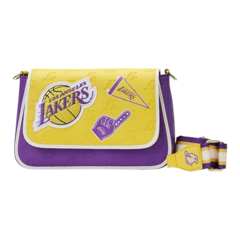Loungefly Purple and Yellow Lakers Crossbody Bag